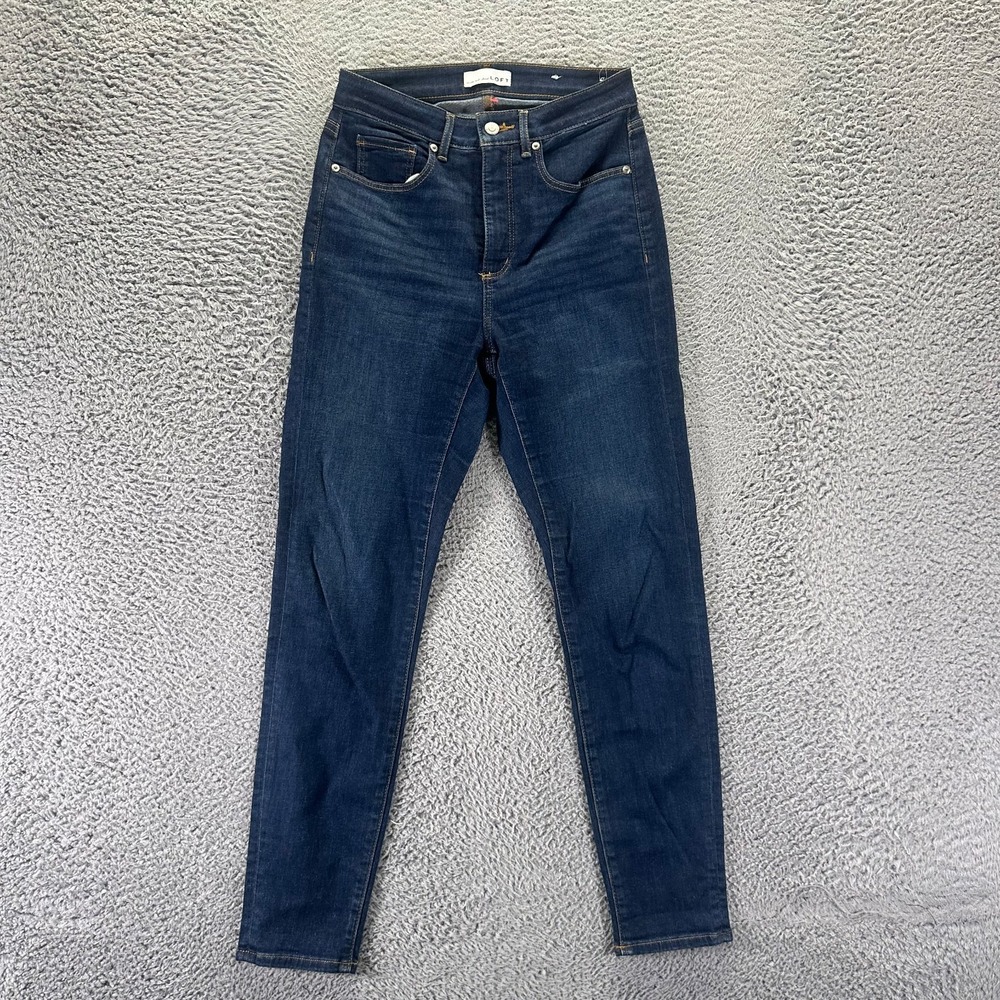 Loft Jeans Womens 0 Blue Cotton Denim Skinny Leg Curvy Faded Workwear Stretch